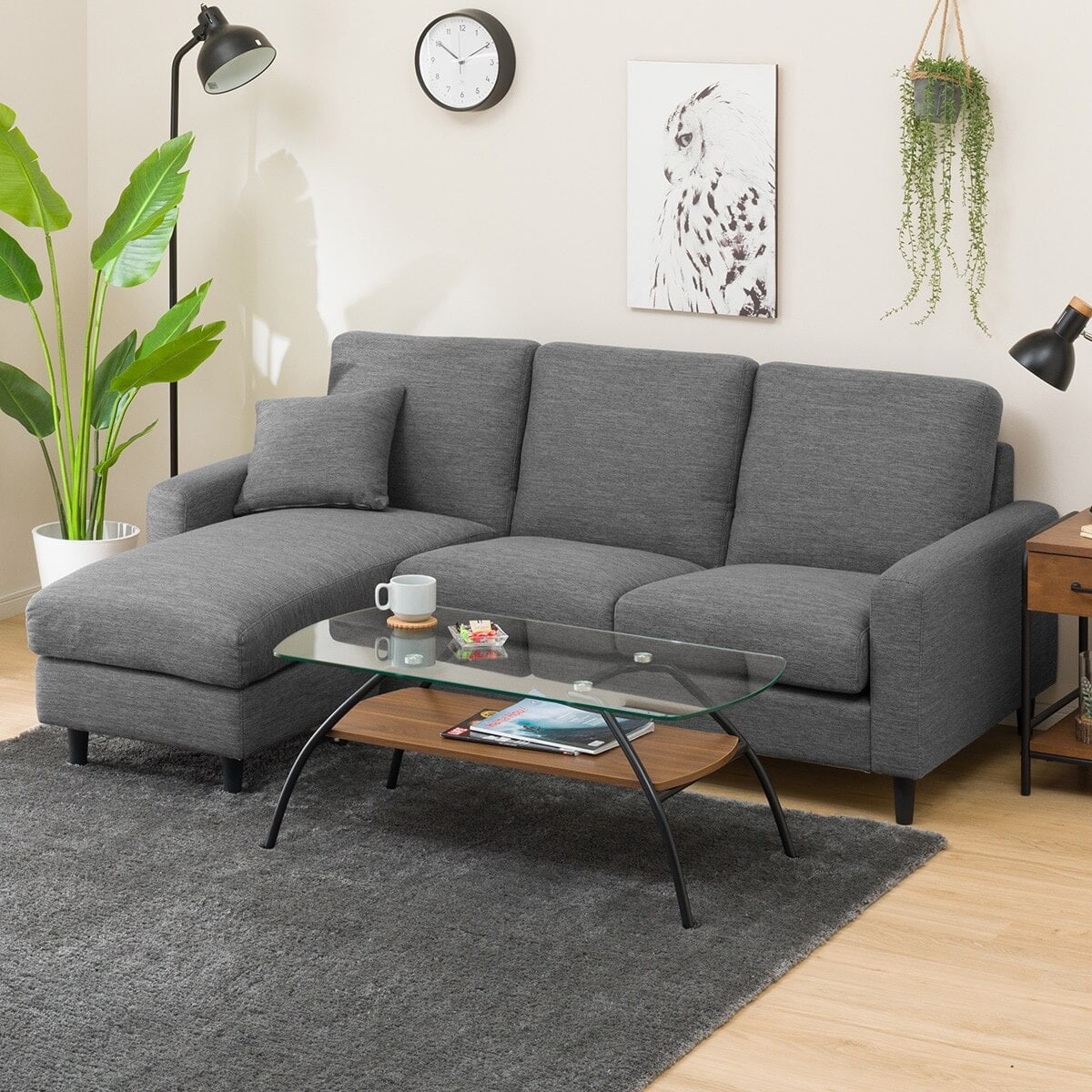 ニトリ 布張りカウチソファ(CA2 DR-GY) - 通販 | 家具とインテリアの