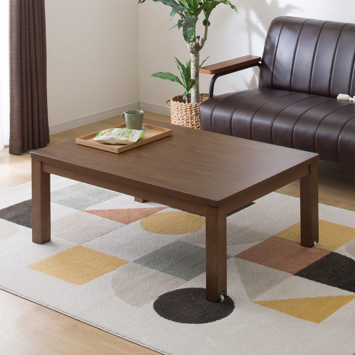 キャスター付きリビングこたつ(WK01 105 MBR) | ニトリネット【公式