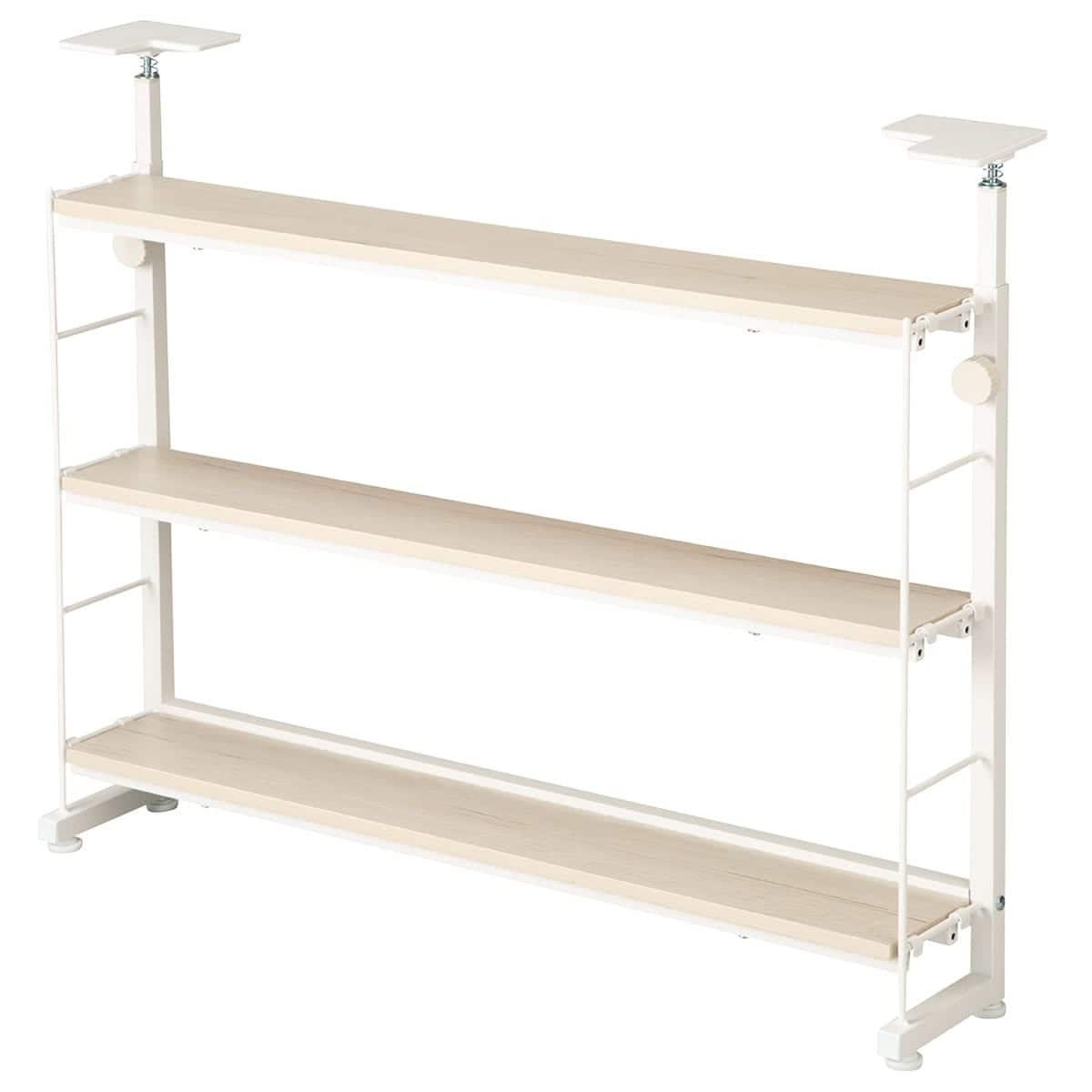 幅80cm 突っ張りカウンター下収納Nポルダ薄型 ホワイトウォッシュ