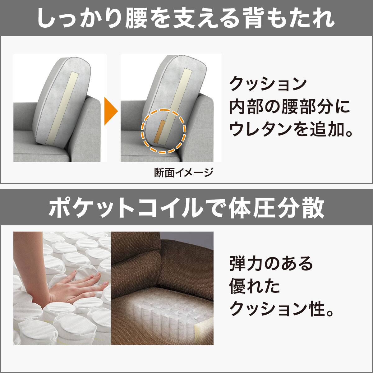 傷・汚れに強い 3人掛けソファ 布張りタイプ (CS03 Nシールド 両肘 LGY