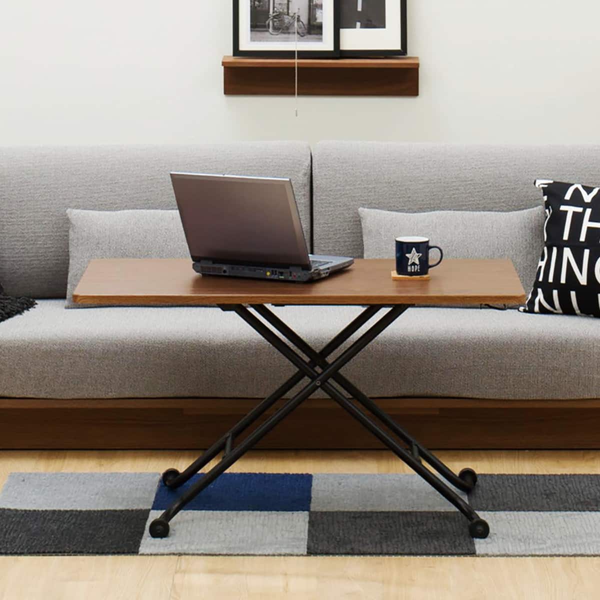 昇降ダイニングテーブル(NEW アクティブ ウォルナット) | ニトリネット