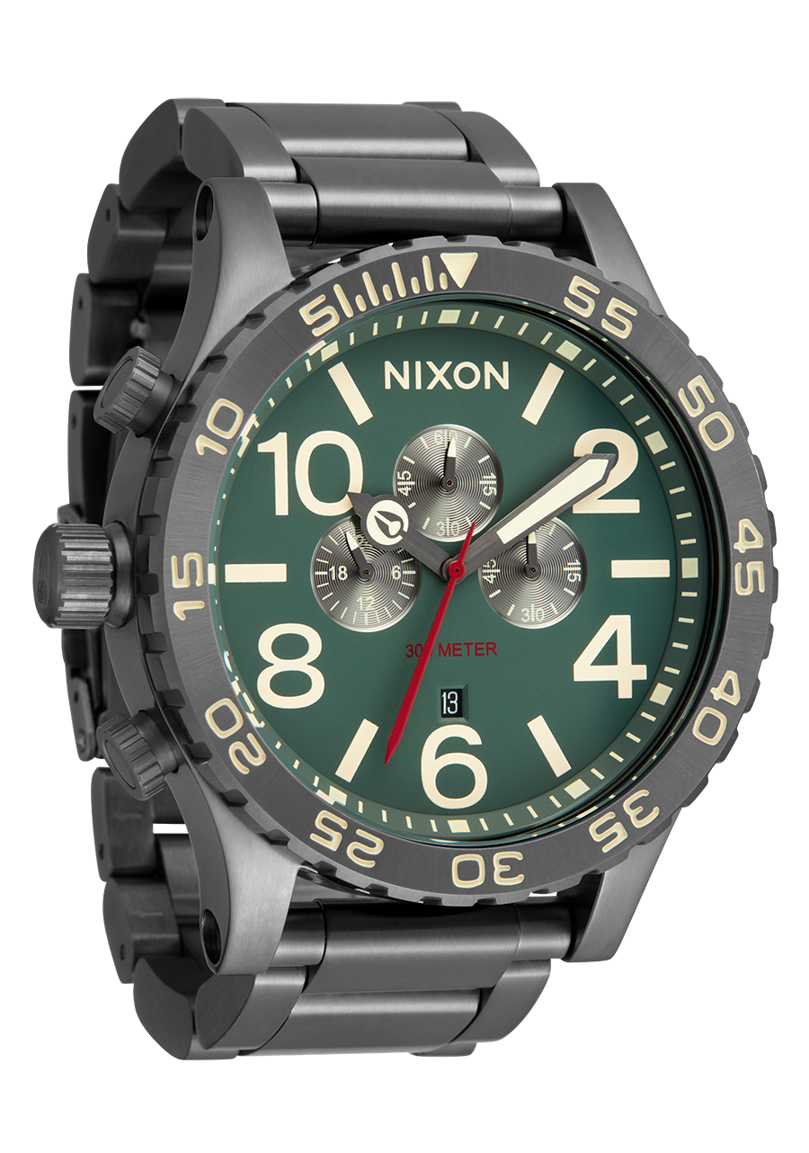 51-30 Chrono Watch | Light Gunmetal / Dk Forest| Men's Stainless