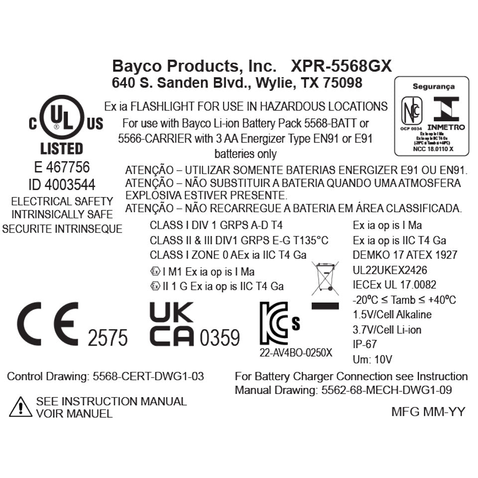 INTRANT Intrinsically Safe Rechargeable Dual-Light Angle Light
