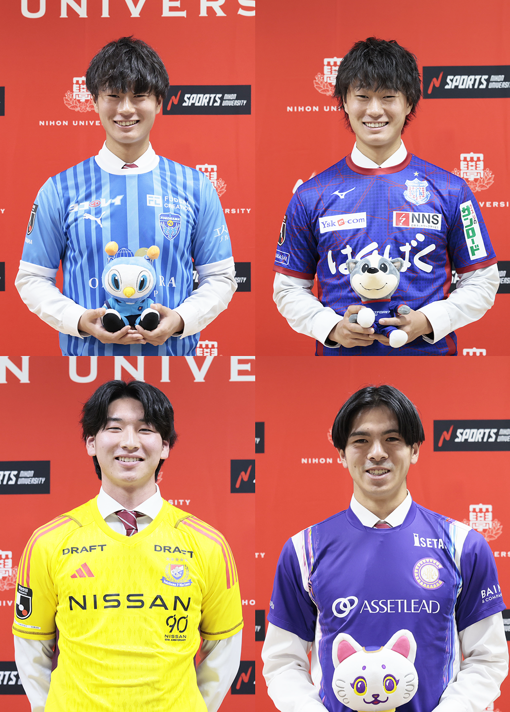 サッカー部】 Jリーグ＆JFLでの活躍を誓う選手たち