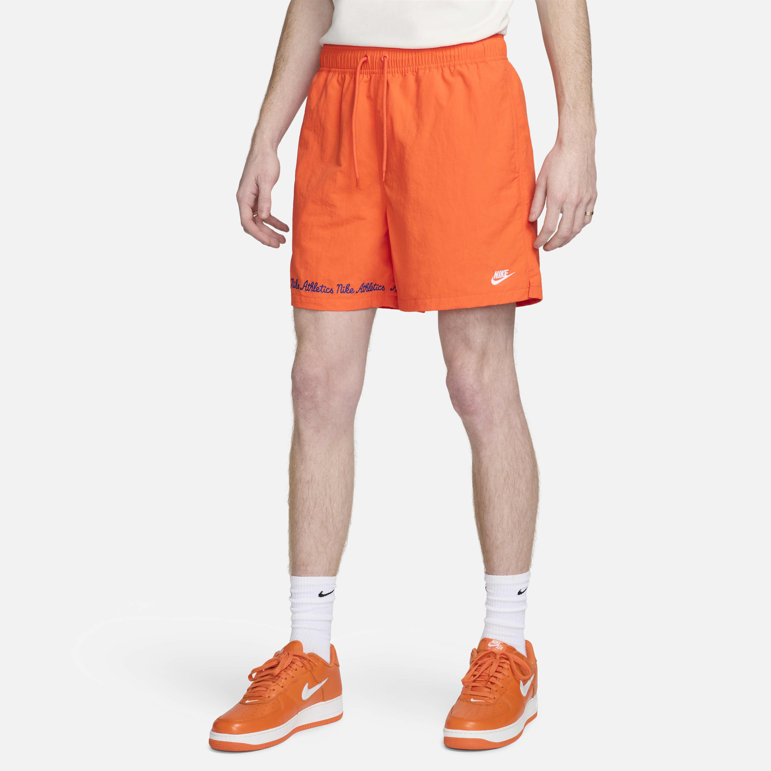 Buy Nike Club Fleece Men's Flow Shorts - Safety Orange/White