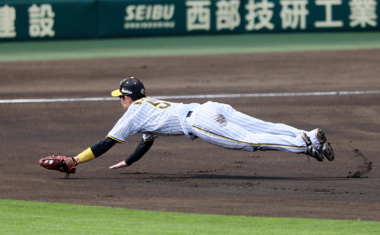 阪神】ヒットでも大きな拍手！中野拓夢ダイビング捕球およばずも驚きの