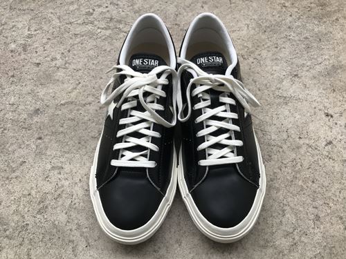 コンバース ワンスター ブラックレザー レビュー】天然皮革のツヤ感