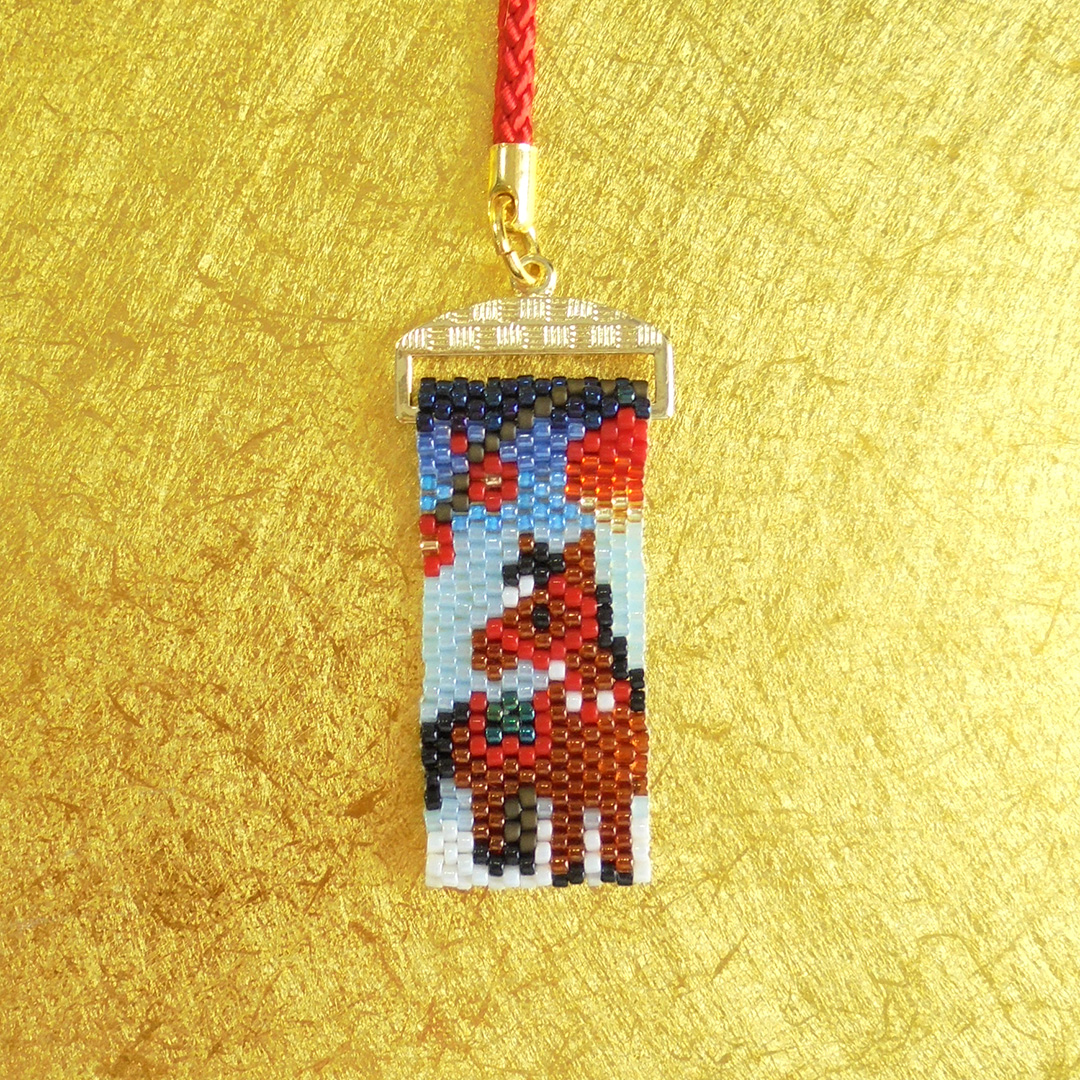 HOB-PB357 見返り馬に梅 根付け ビーズキット (袋)「手芸材料の卸売り