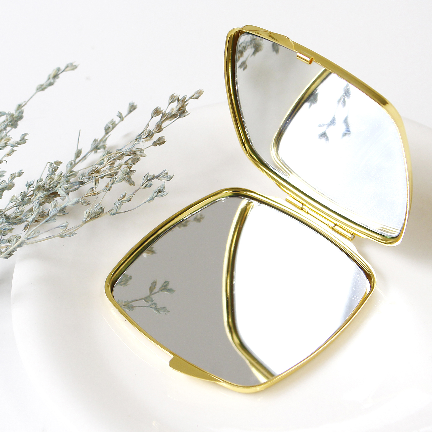 KE276-277-10 コンパクトミラー 四角型 10個入 (袋)「手芸材料の卸売り