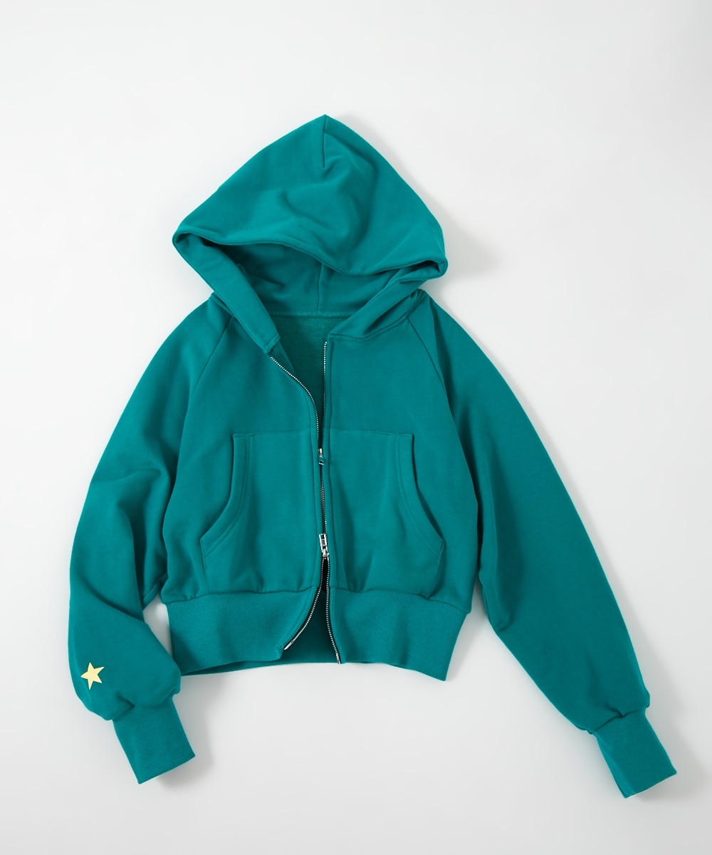 裏毛クロップドダブルジップパーカー 通販【ニッセン】