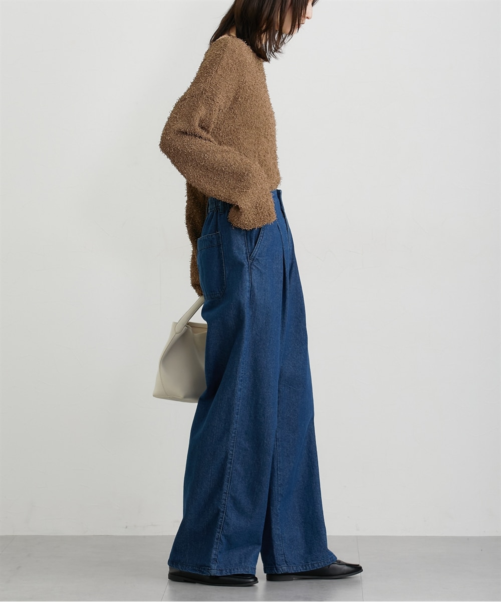 ウエストタックハイウエストデニムパンツ 通販【ニッセン】