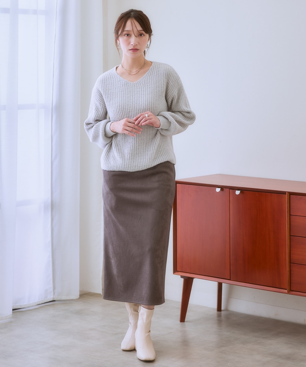 スエード調タイトスカート＜大きいサイズ有＞ 通販【ニッセン】