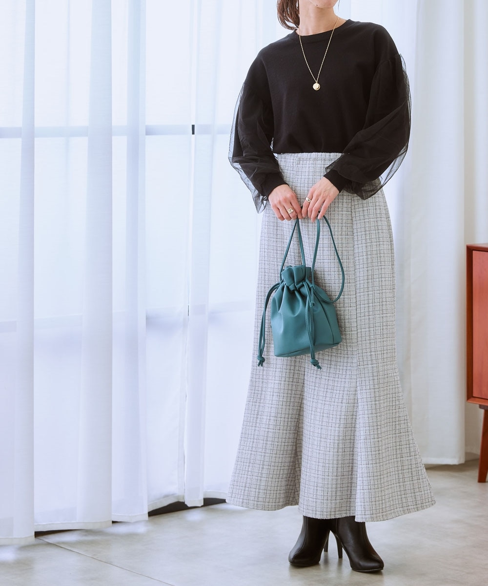 ファンシーラメツイードマーメイドスカート 通販【ニッセン】