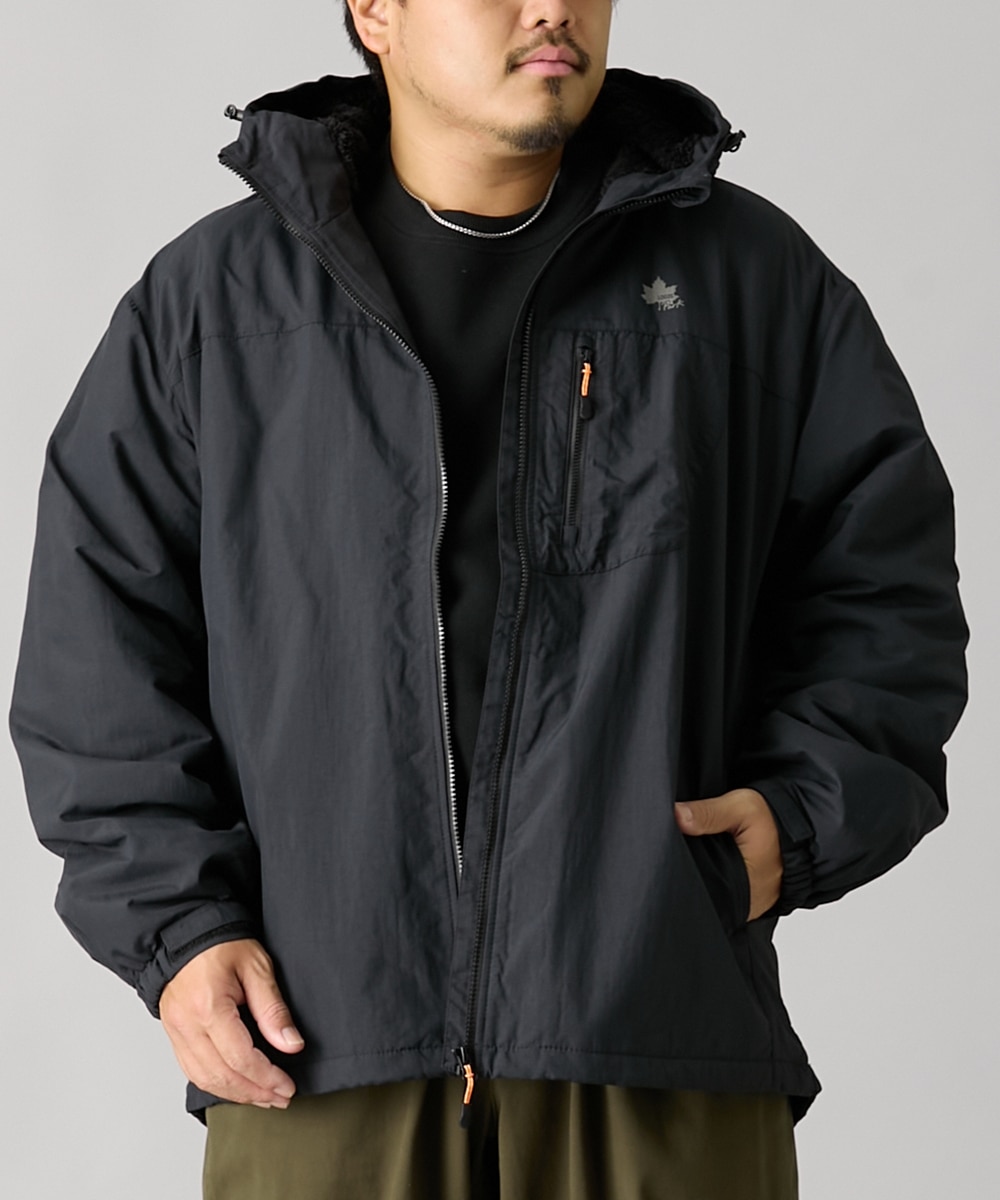 裏フリースフード付きナイロンブルゾン はっ水 LOGOS Park（ロゴ