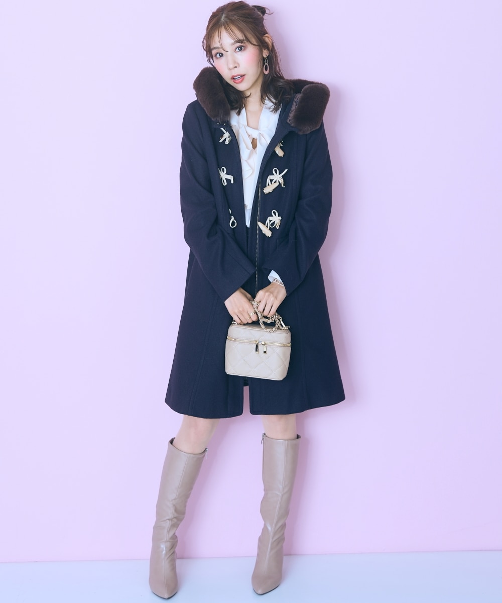 大きいサイズ＞フェイクファーフードダッフルコート marun 通販