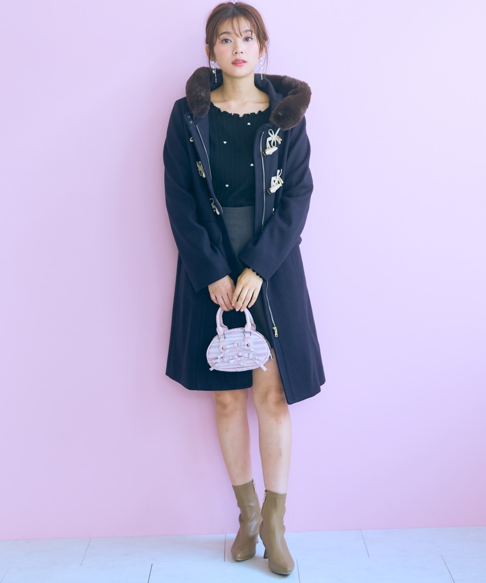 大きいサイズ＞フェイクファーフードダッフルコート marun 通販