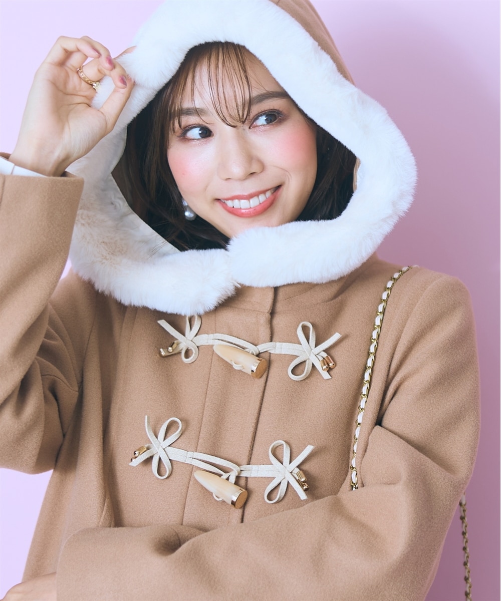 大きいサイズ＞フェイクファーフードダッフルコート marun 通販