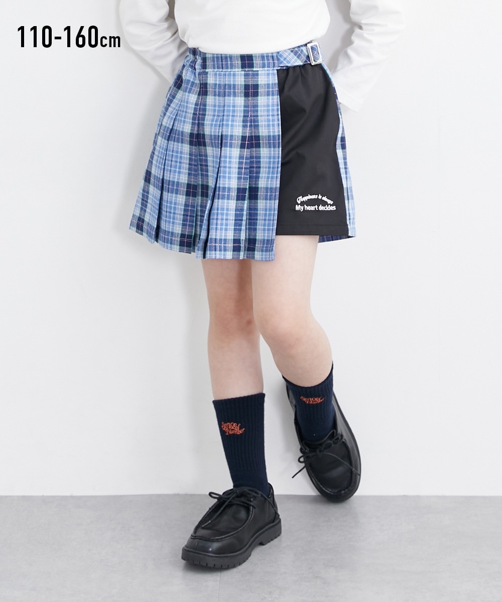 チェック柄ラップキュロット（女の子） 通販【ニッセン】