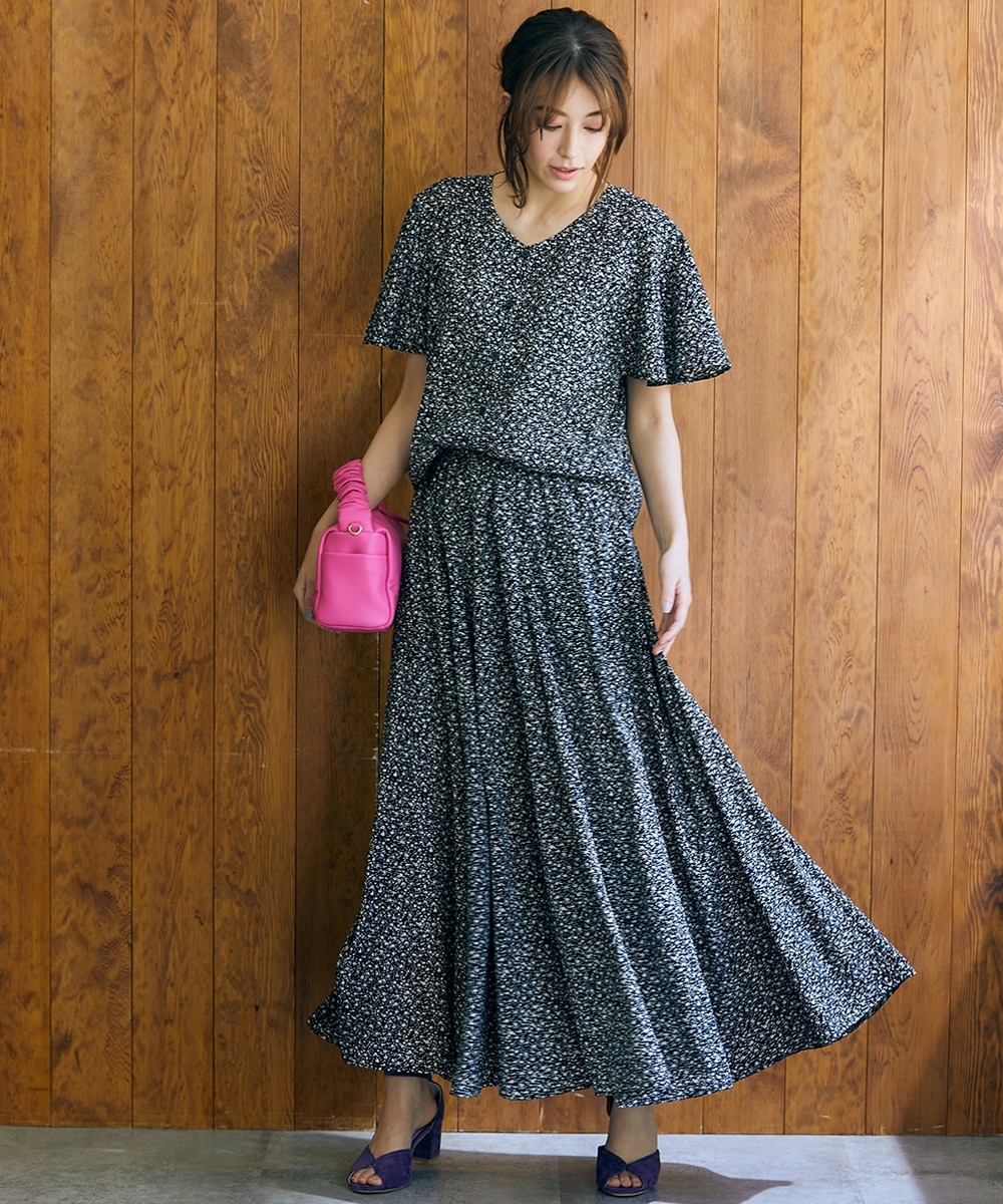 高身長 マキシ丈フレアスカート（セットアップ対応） （トールサイズ