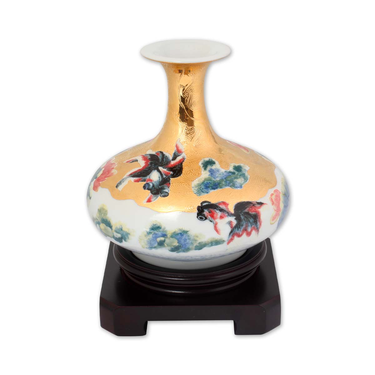 故宮精品網路商城- 法華魚藻彩金瓶