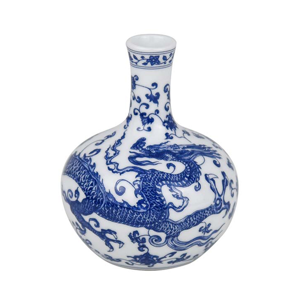 故宮精品網路商城- 故宮青花龍紋天球瓶( 中)