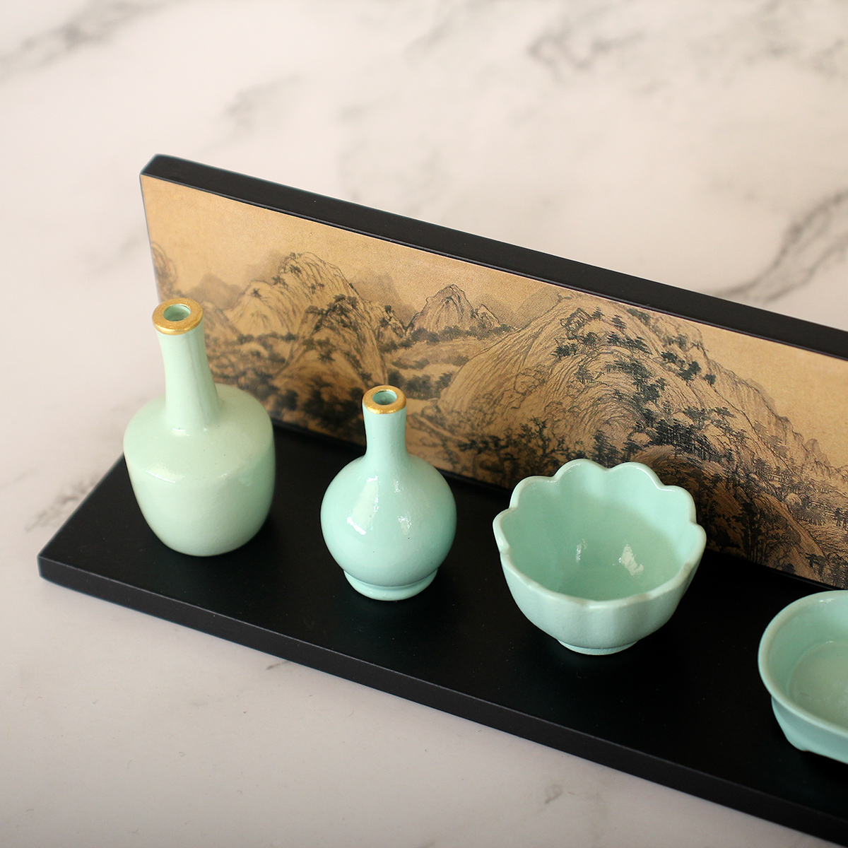 故宮精品網路商城- 汝窯五件組文鎮擺飾