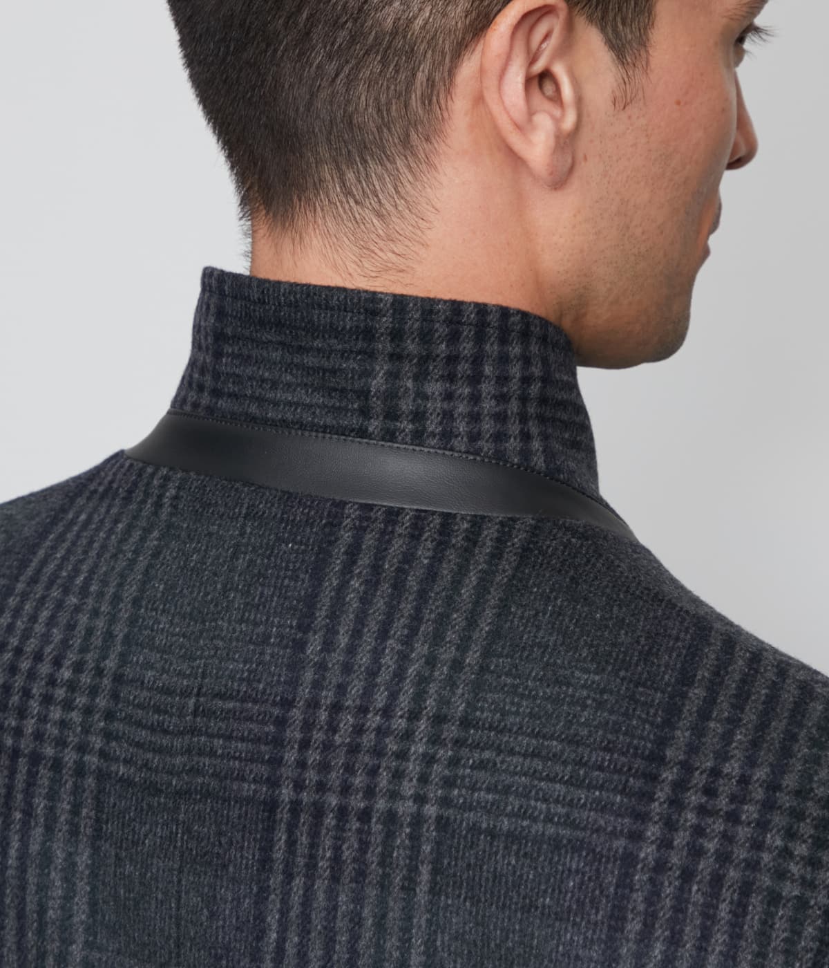 カシミヤ混 チェック ビーバー コンバーチブルカラーコート(11333307