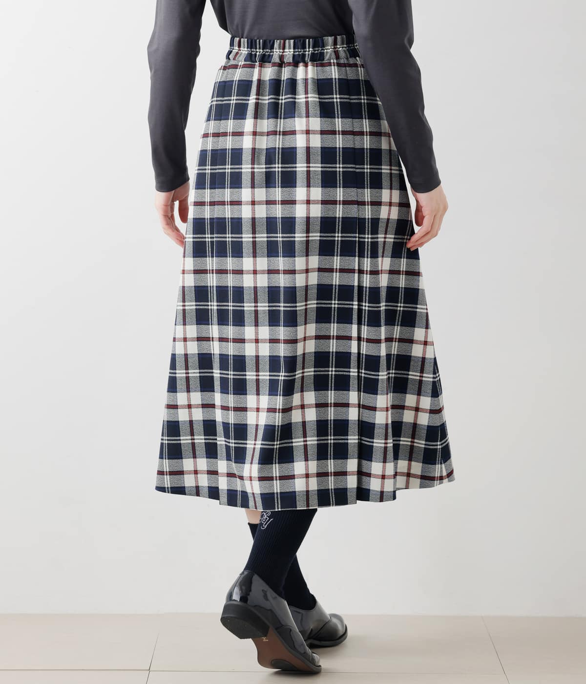 L】ニューヨーカータータンジョーゼット ラップ風スカート(54253624