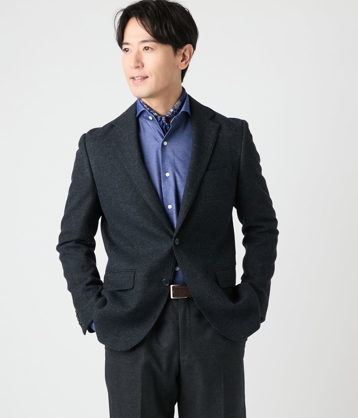 ツィードライク ヘリンボーン ジャケット(16196202-2025