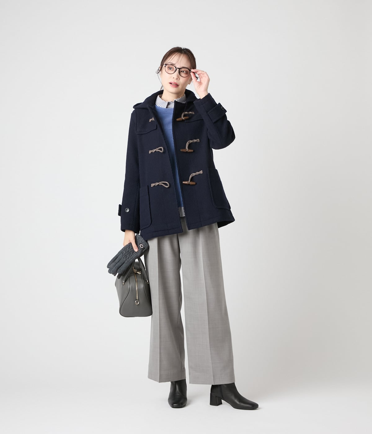 L】ウールバスケット ショートダッフルコート(79556450-2025