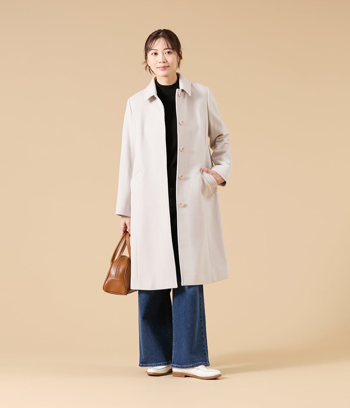 ウールシャルムビーバー ステンカラーコート(71516451-2025