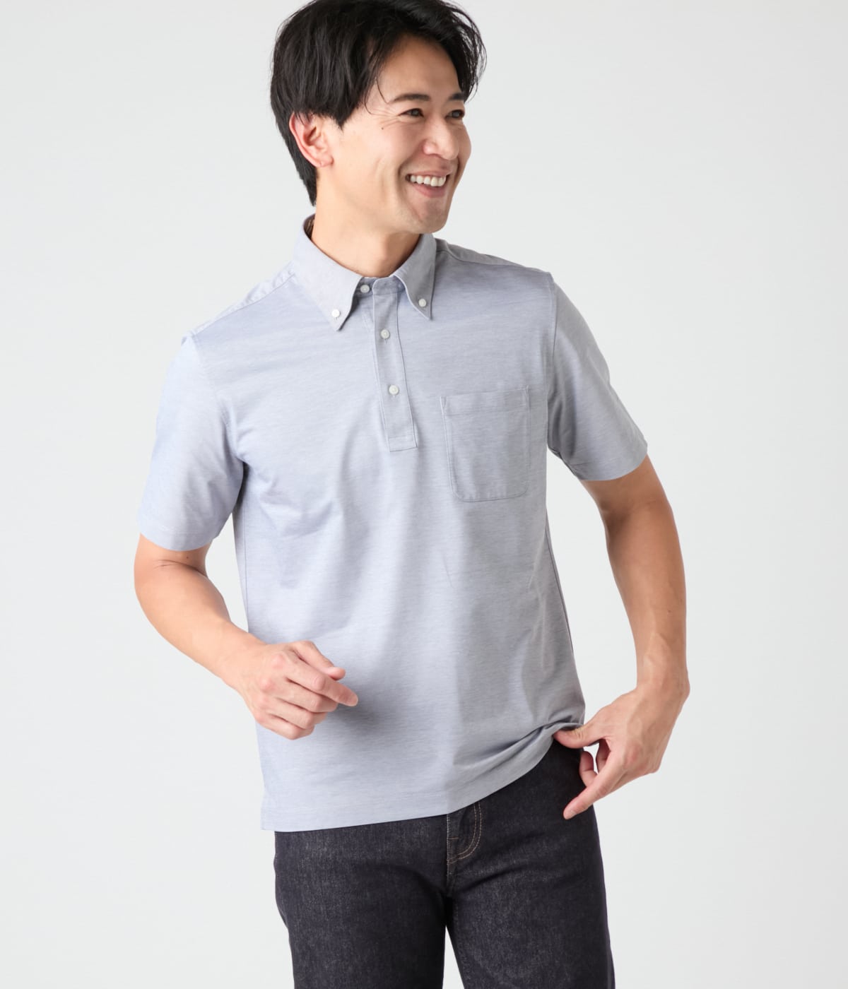 吸水速乾】COOL COMFORT NYオックスライク ボタンダウンポロシャツ