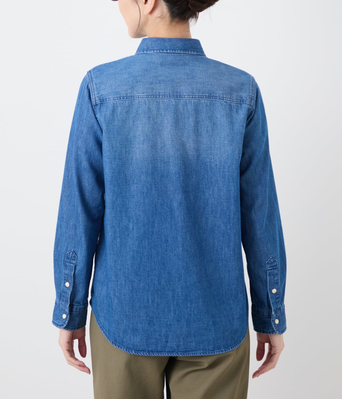 L】EDWIN 7.2オンス レギュラーカラーデニムシャツ(54615215-2025