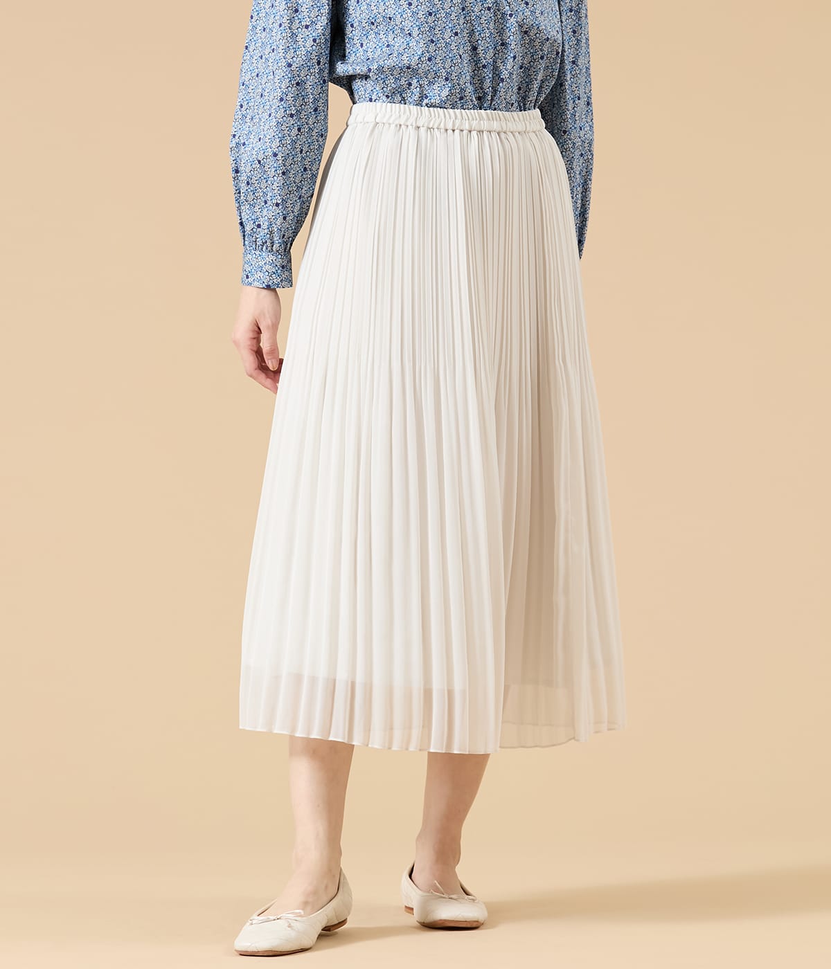 シフォンジョーゼット プリーツスカート(51258113-2026)｜ファッション