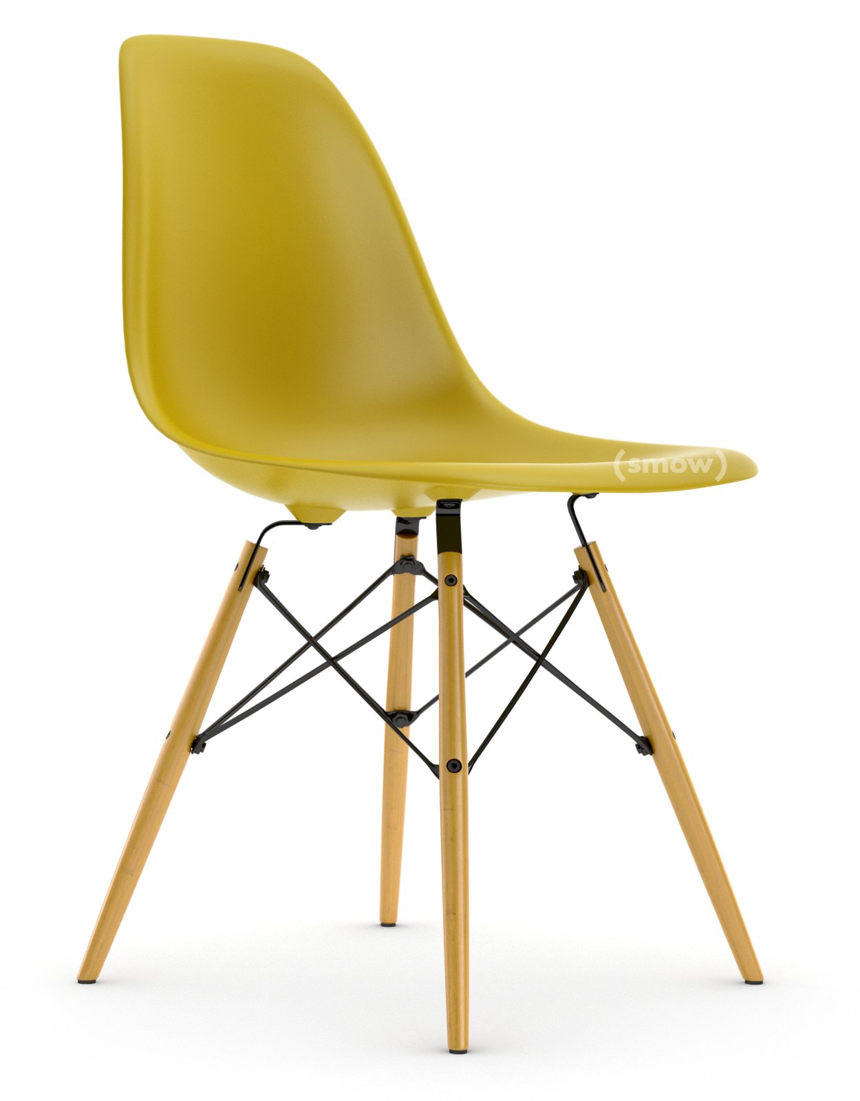 Eames Plastic Side Chair DSW, Mustard, Without upholstery, Without