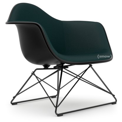 Eames Plastic Armchair LAR, Deep black, Full upholstery peetrol