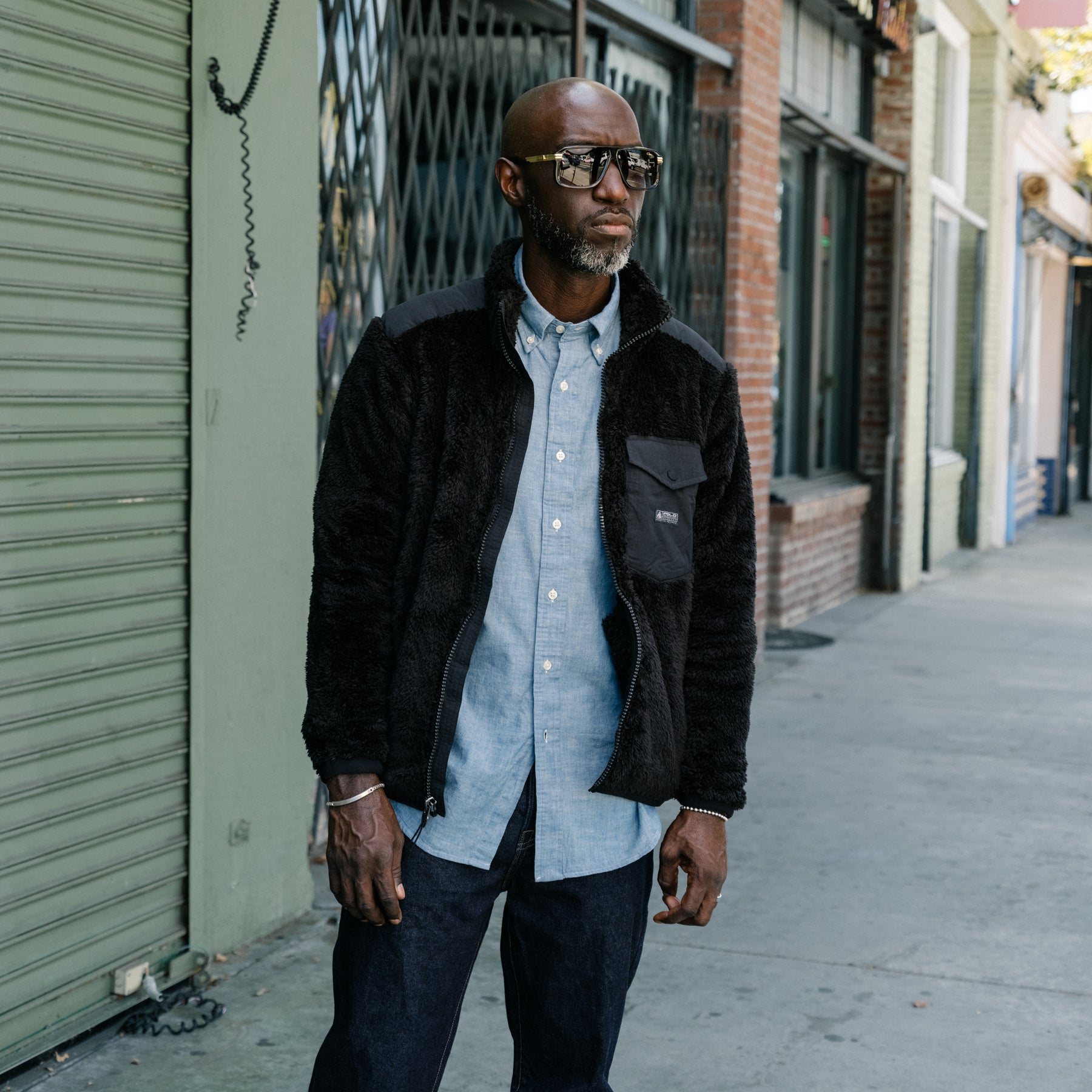 Polo Ralph Lauren Curly Pile Fleece Jacket Polo Black FINAL SALE