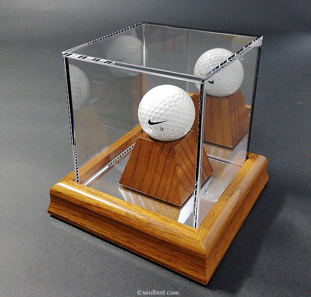 ゴルフボールケース木製・記念ゴルフボールコレクションケース