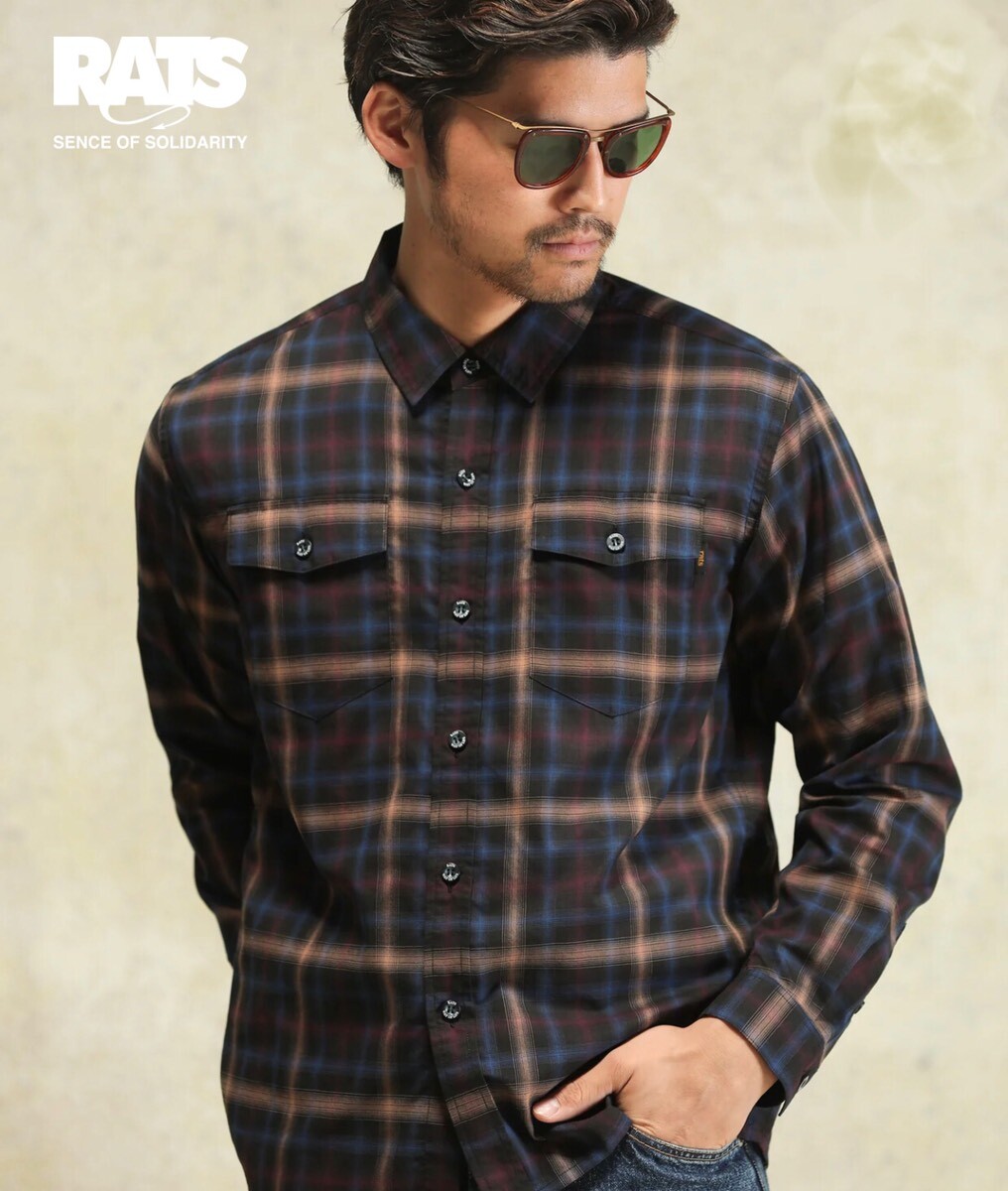 OMBRE CHECK SHIRT チェックシャツ-ラッツ 通販 RATS 店舗-SOWLD