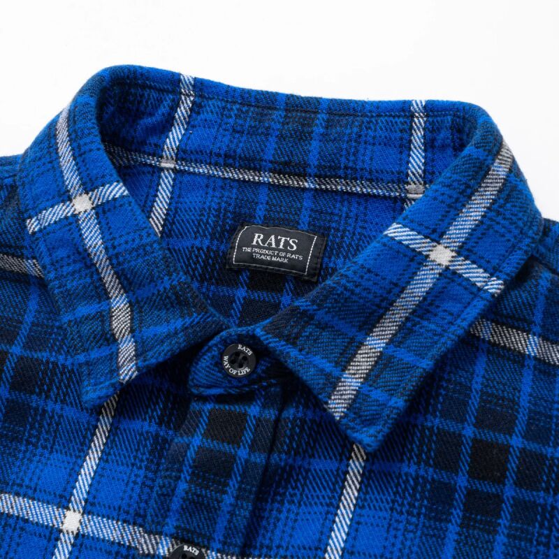 COTTON FLANNEL BLUE CHECK SHIRT チェックネルシャツ-ラッツ 通販