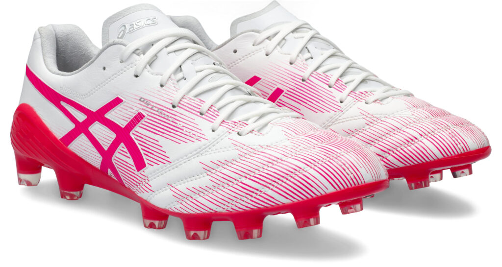 アシックス、日本の伝統模様「矢絣」をモチーフにしたスパイク「DS