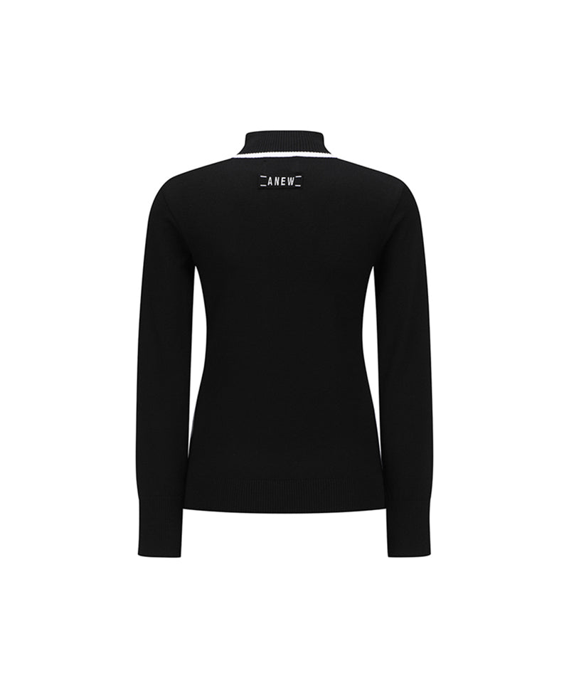 ANEW Golf: Woman Back Zip Point Long T-Shirt - Black