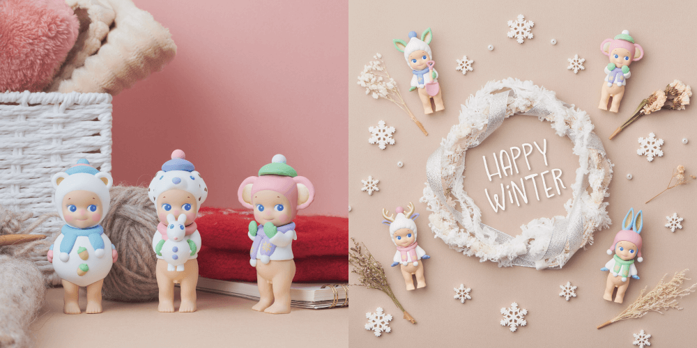 粉雪が舞う幻想的なソニーエンジェルの冬景色「Sonny Angel mini