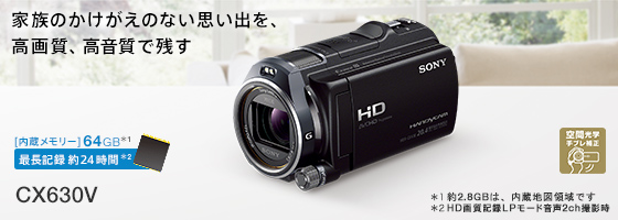 HDR-CX630V 特長 : 便利な撮影機能 | デジタルビデオカメラ Handycam