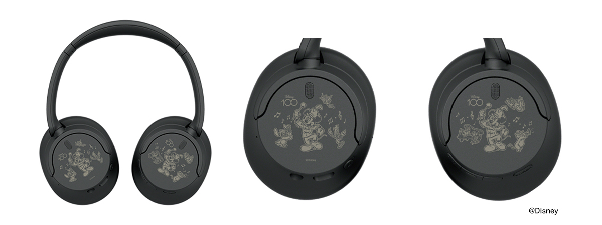 Disney創立100周年限定デザインを刻印したワイヤレスヘッドホンと
