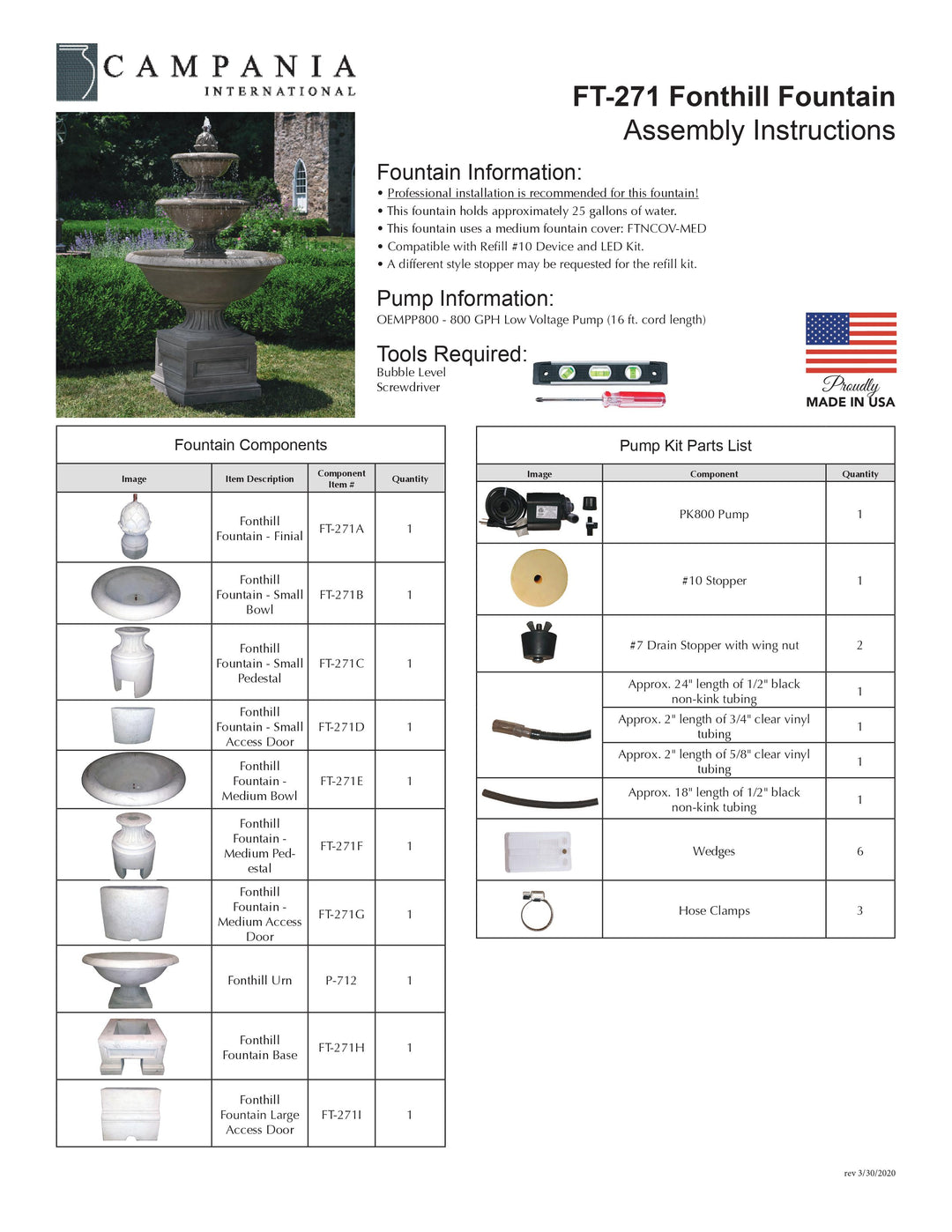 Fonthill Cast Stone Outdoor Water Fountain – Soothing Company