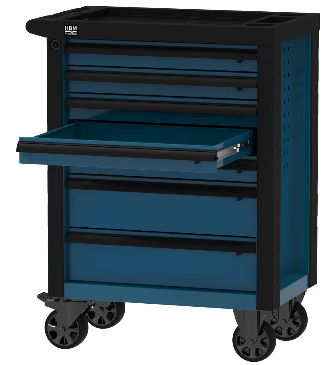 Banc pentru scule cu 7 sertare, 76,5 cm, albastru, HBM - H133442