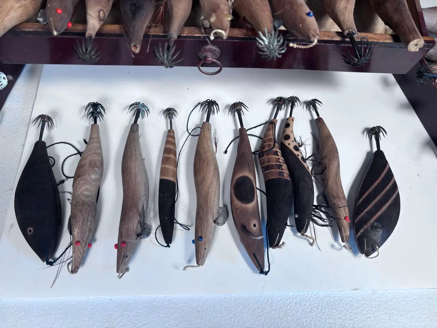 Japanese Angler's Collection 50 Hand Carved Fishing Lures Wood