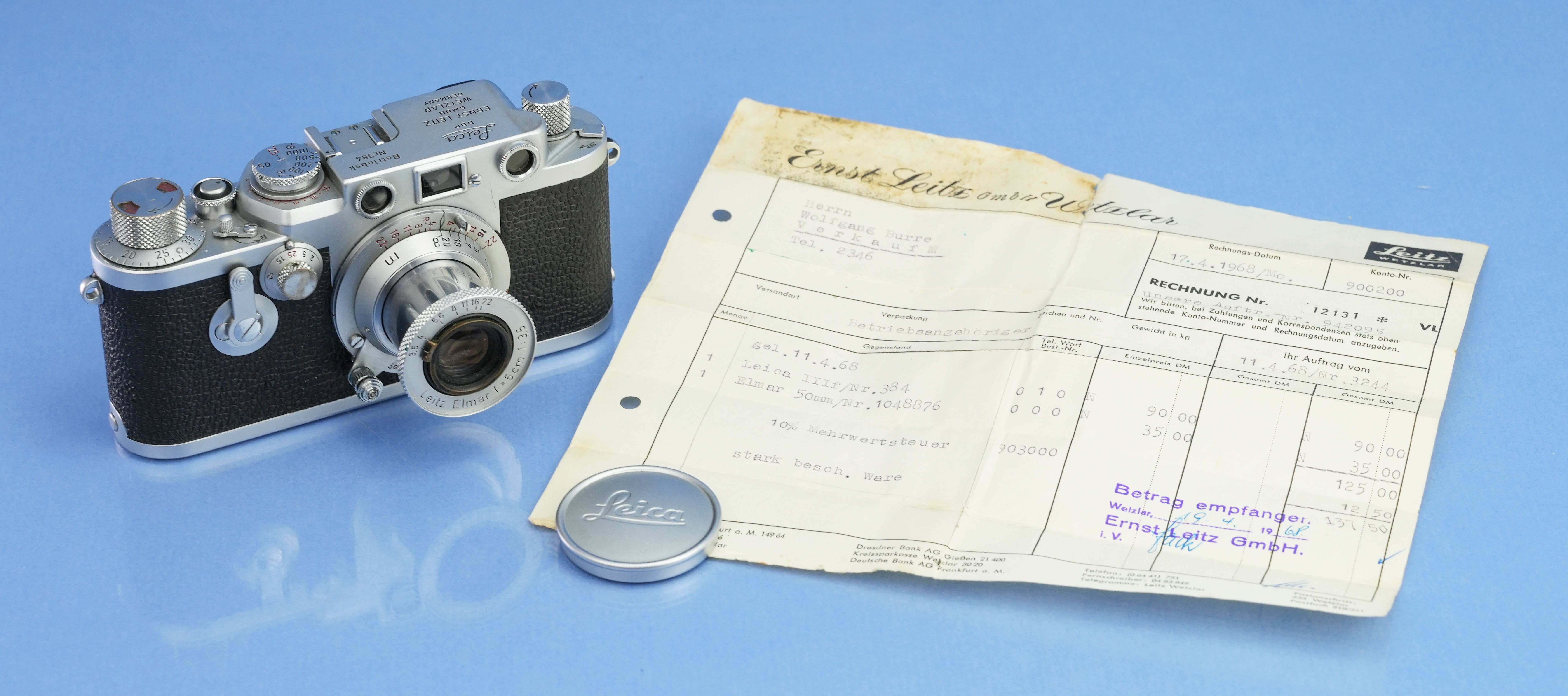 LEICA LEITZ IIIF BETRIEBSK Nr.384 RD/ST +LENS SET LOOHN INTERNAL +