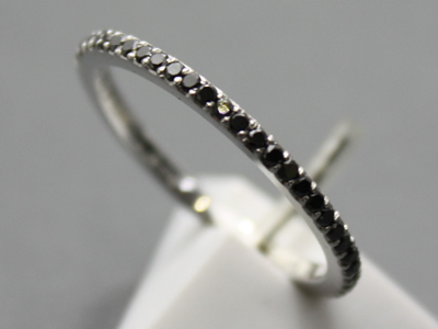 ジュエリー／ダイヤモンド／指輪】K18WG ブラックダイヤモンドフル